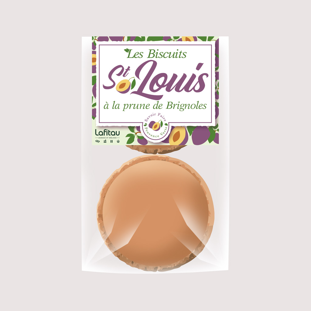 graphisme packaging étiquette sachet biscuits Saint-Louis
