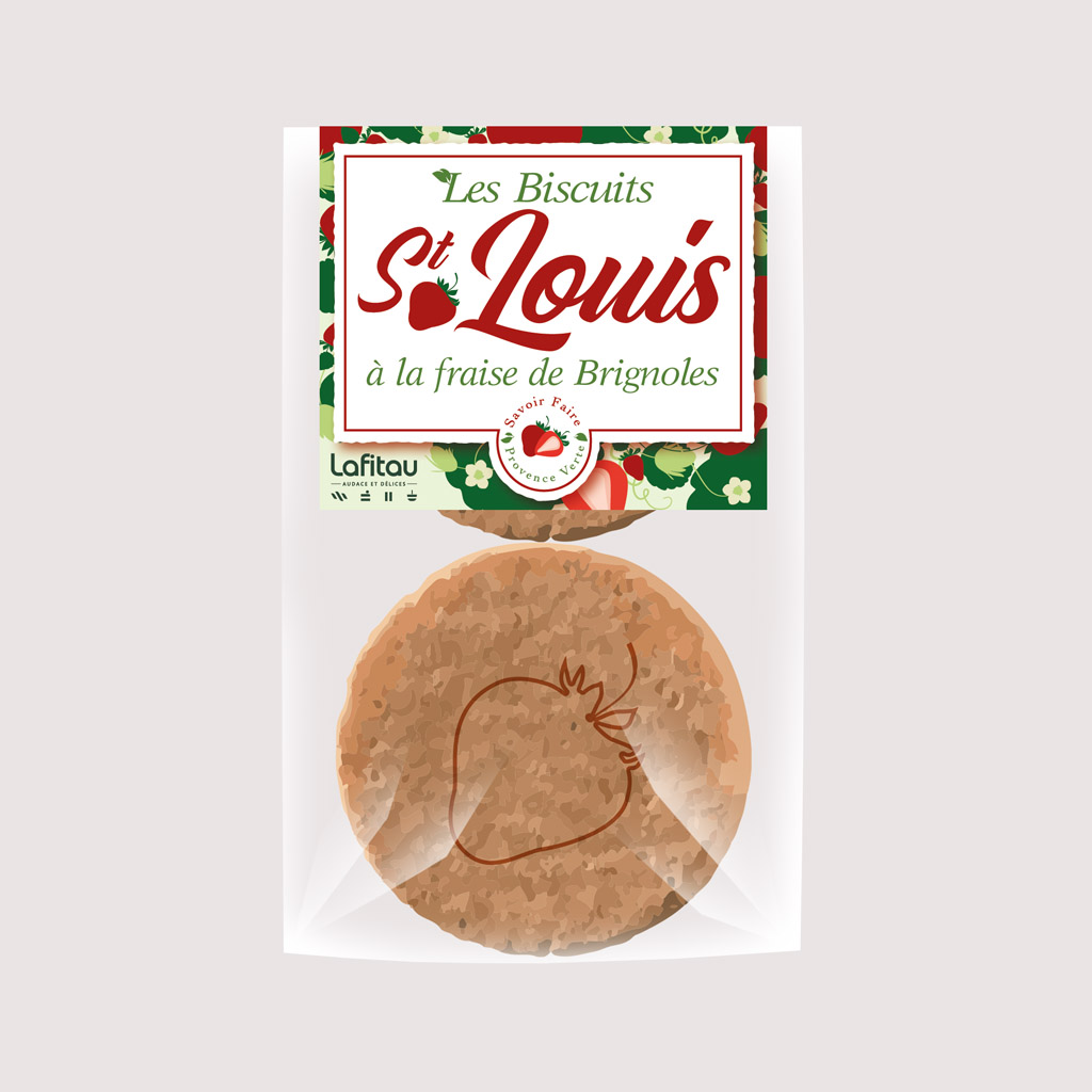 graphisme packaging étiquette sachet biscuits Saint-Louis