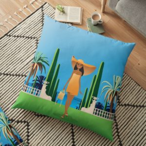 French riviera coussin de sol ladstudio redbubble