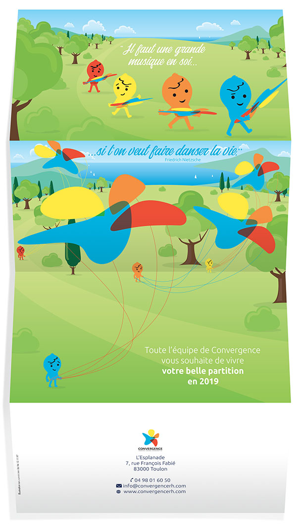 illustration conception graphique flat design carte de voeux