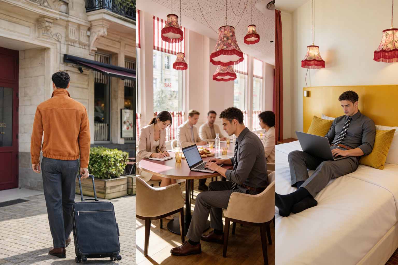 visuels publicitaires générés par intelligence artificielle pour la promotion de l’hôtel Artyster au Mans