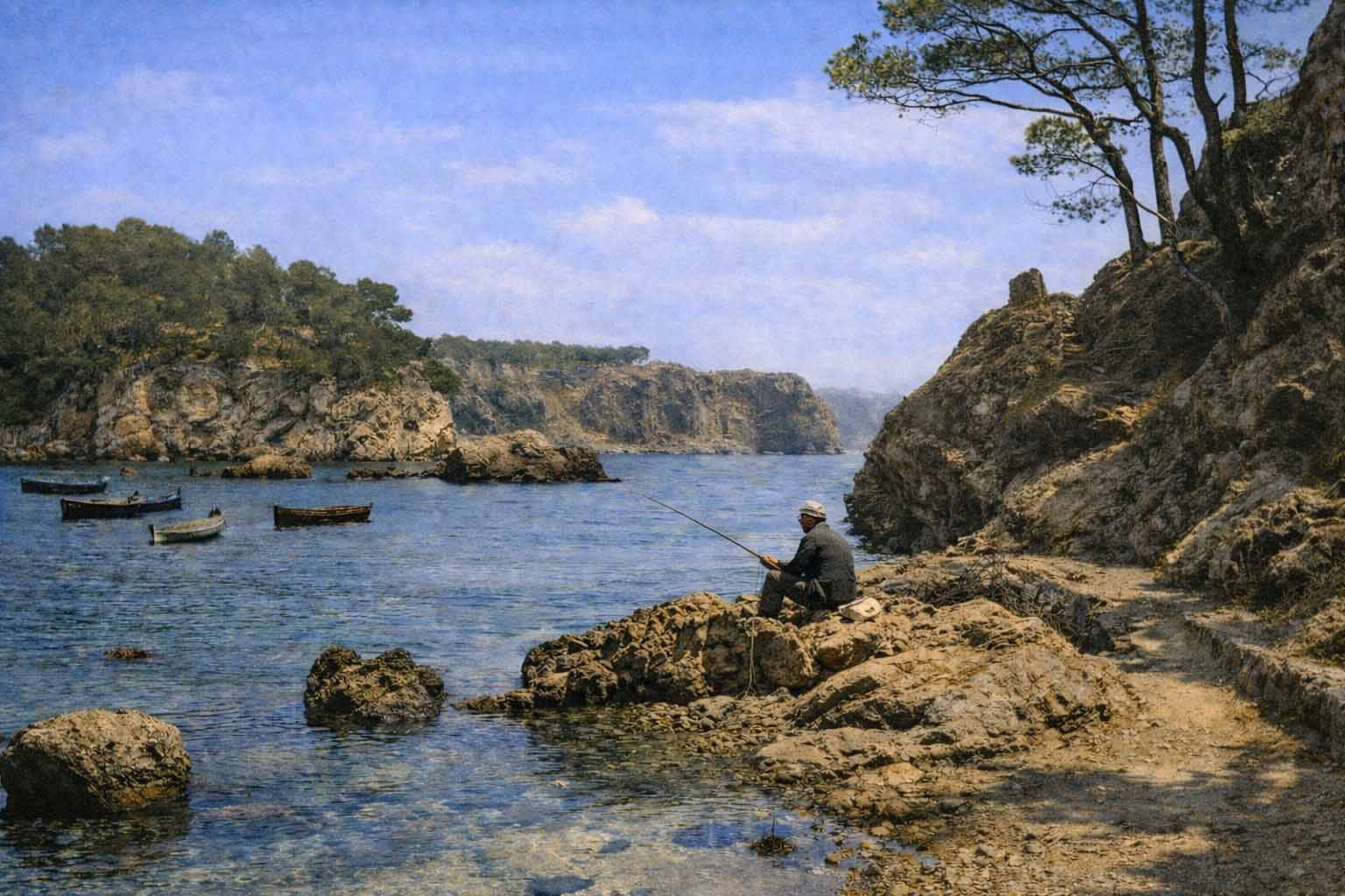 Montage d’images anciennes de Toulon restaurées et colorisées avec l’intelligence artificielle pour le projet Revoir Toulon Le Cap Brun